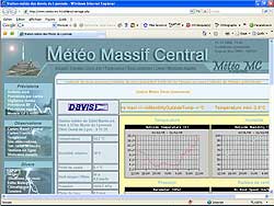 Magnifique site web de Météo Massif Central (www.meteo-mc.fr). Cette page est mise à jour régulièrement de manière automatique avec le logiciel WeatherLink pour Windows.